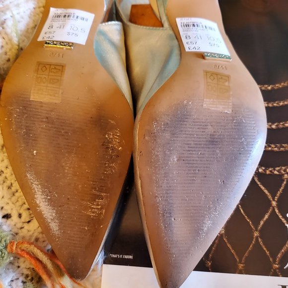 Topshop golden leather slingbacks (10.5) - Picture 4 of 5